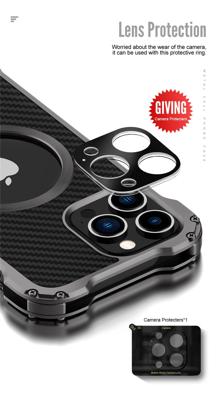 R-JUST Carbon Fiber Metal Case For iPhone - Premium Mobile Phone Cases from R-Just - Just $36.00! Shop now at Dressmycell.com R-JUST Carbon Fiber Metal Case For iPhone - Premium Mobile Phone Cases from R-Just - Just $36.00! Shop now at Dressmycell.com